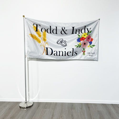 Printed wedding flags